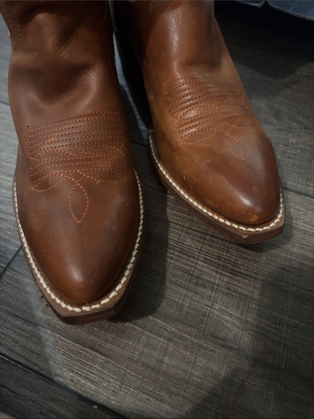 Justin Boots Brown Western Tall Leather Cowboy Boots - Picture 7 of 8